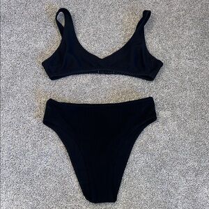 Aerie Black High Waisted Bikini Set